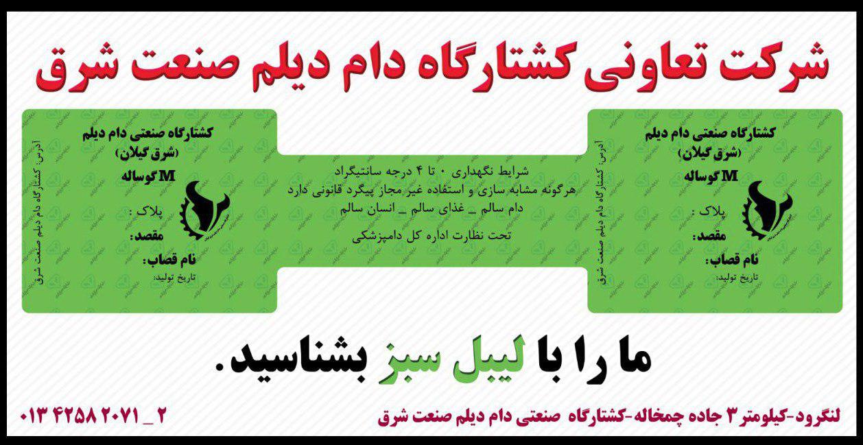 شرکت تعاونی کشتارگاهی دام دیلم صنعت شرق